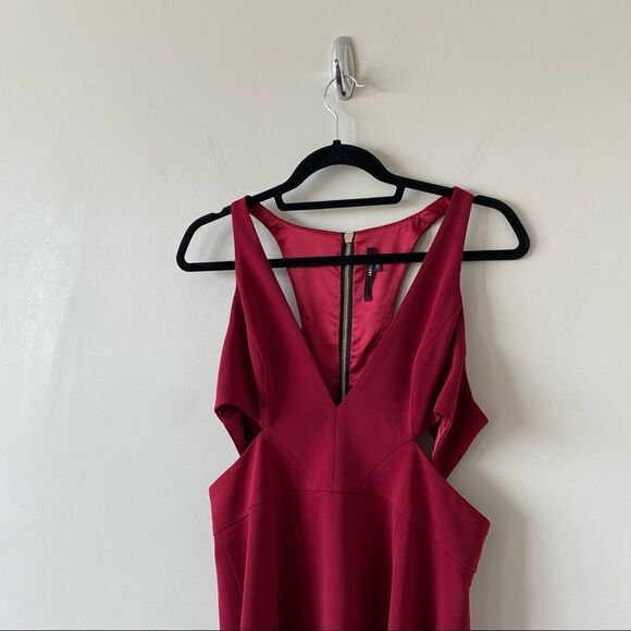 Jay Godfrey - Krooger Deep V Cut Out Mini Dress Red (Size:10) - Picture 7 of 12